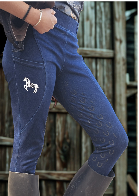 Neigh Neigh Denim Riding Breeches (Blue)